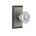 Antique Pewter Crystal Glass Door Knob N44494