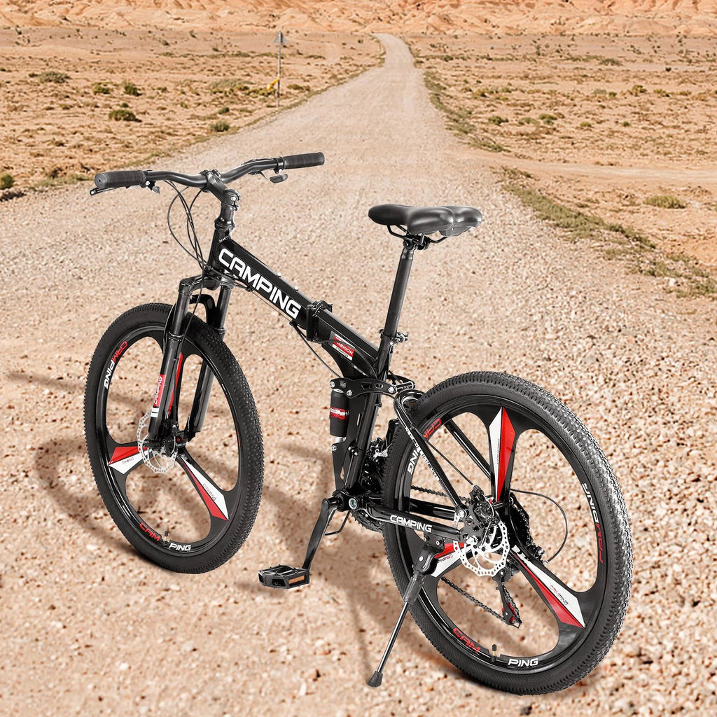 21-Speed Steel Mountain Bike, 26 Foldable Black H923