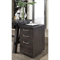 Cafe Brown Solid Pine Wood File Cabinet with Rolling Casters S821