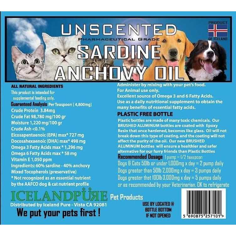 Unscented Sardine-Anchovy Oil Pet Supplies Q30433