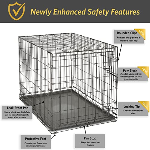 Single Door Dog Crate with Leak-Proof Pan, 42 Inch R318046