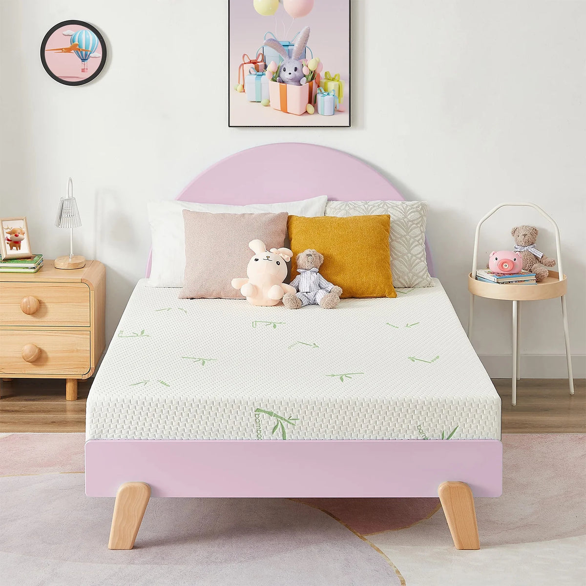 Queen 8 inch Green Tea Gel Memory Foam Mattress with Bamboo Knit Cover K2124
