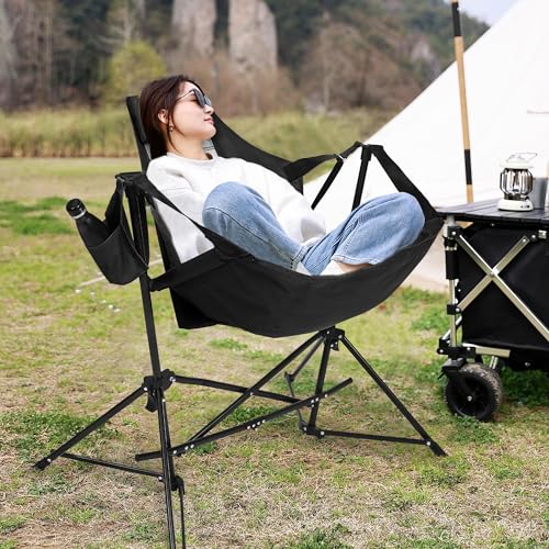 Oversized Blue Hammock Camping Chair with Stand and Storage Bag M42380