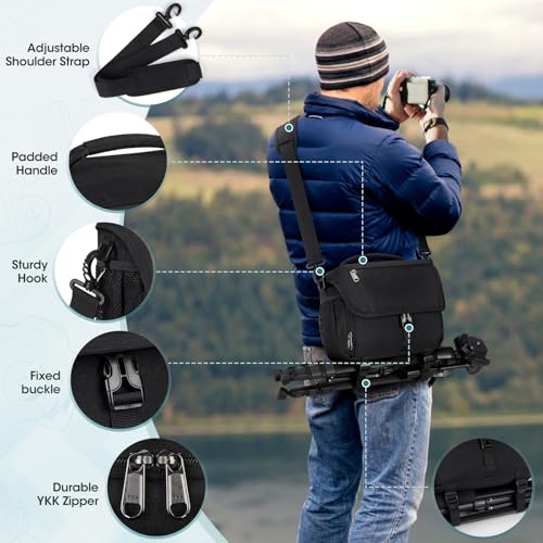 Black Waterproof Camera Sling Bag with Tripod Holder O145309