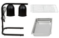 Black Portable Heat Lamp Warmer with Pan and Grate Y2461