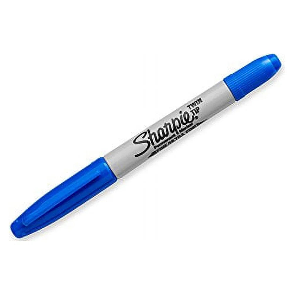 Blue Fine and Ultra Fine Permanent Markers 12 Count W29306