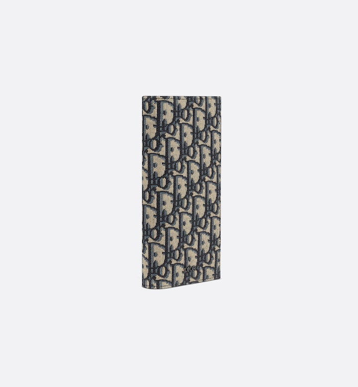 Beige and Black Oblique Jacquard Vertical Long Wallet V191355