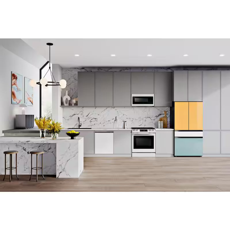 Bottom Panel in Morning Blue Glass for 4-Door French Door Refrigerator S556