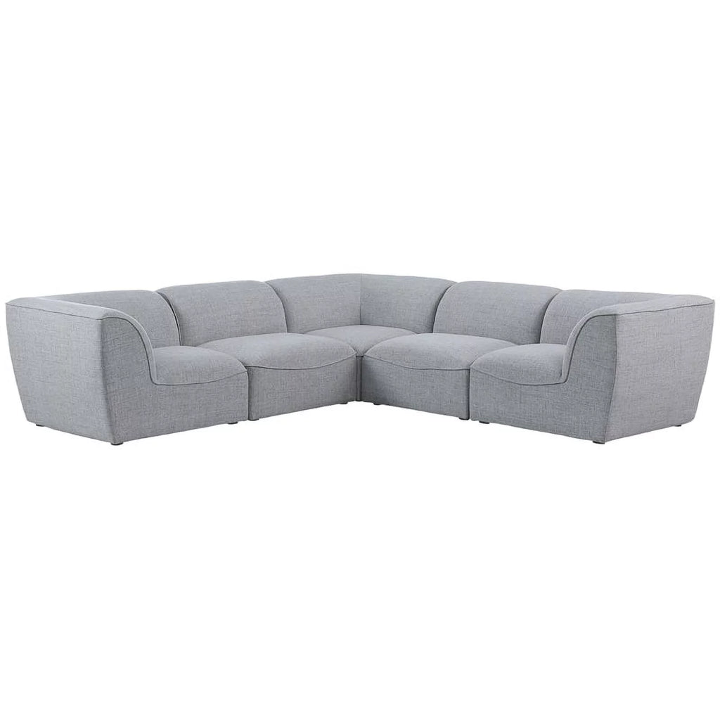 Grey Linen Textured Modular Sectional T26844