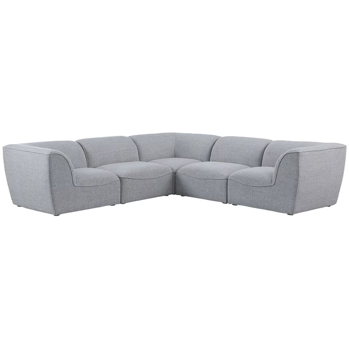 Grey Linen Textured Modular Sectional T26844