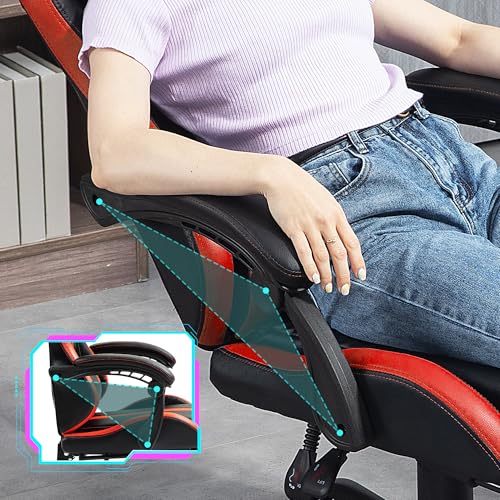 Black Ergonomic High Back Massage Gaming Chair with Footrest Q279372