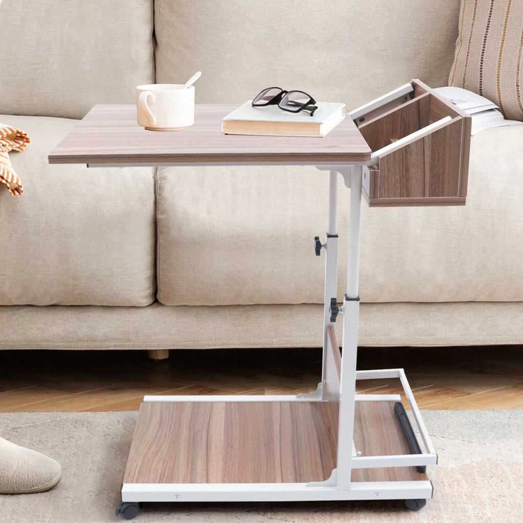 C Shaped End Table with Wheels G651339