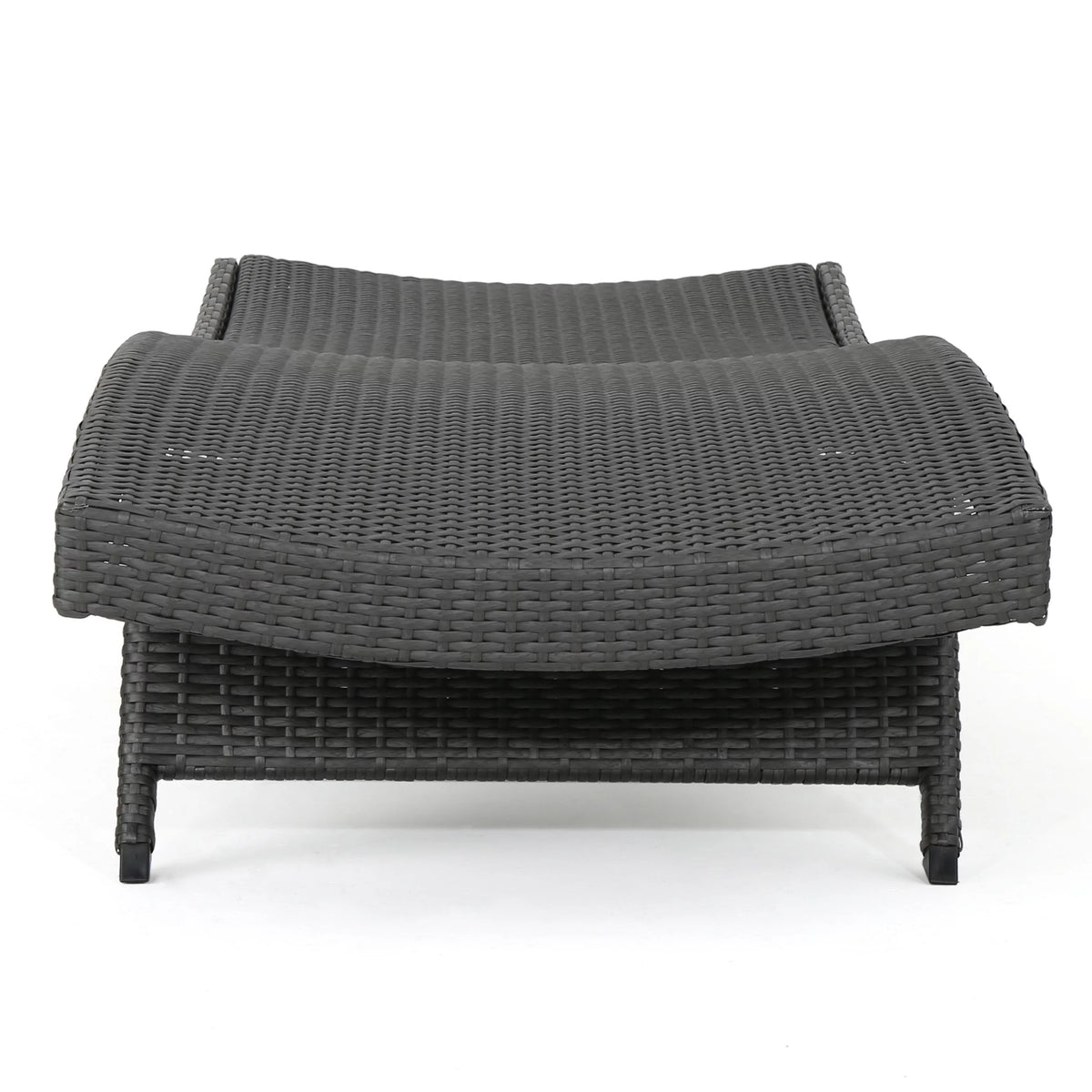 Grey Wicker Adjustable Chaise Lounge Set of 2 Y904