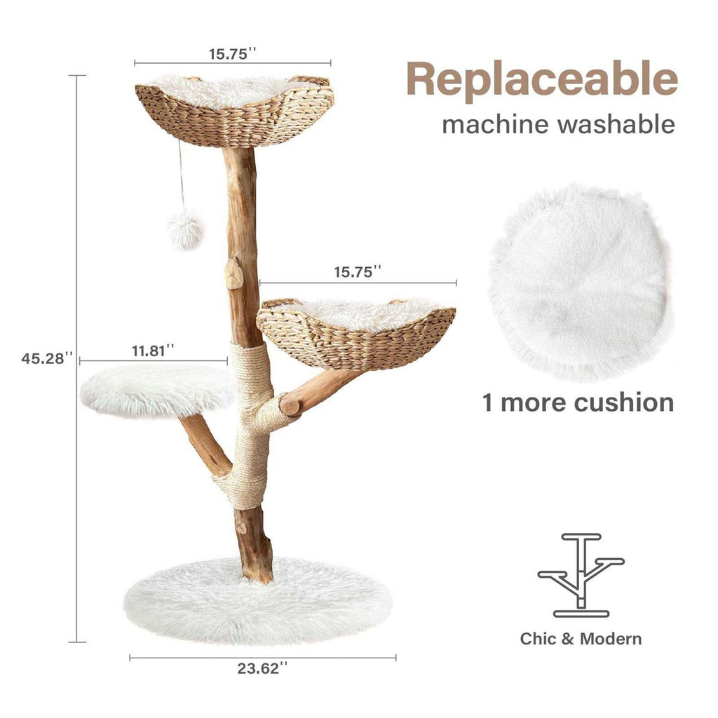 Modern Wooden Cat Tree Tower J4062