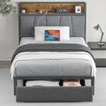 Twin Size Storage Platform Bed Frame with Headboard B83199