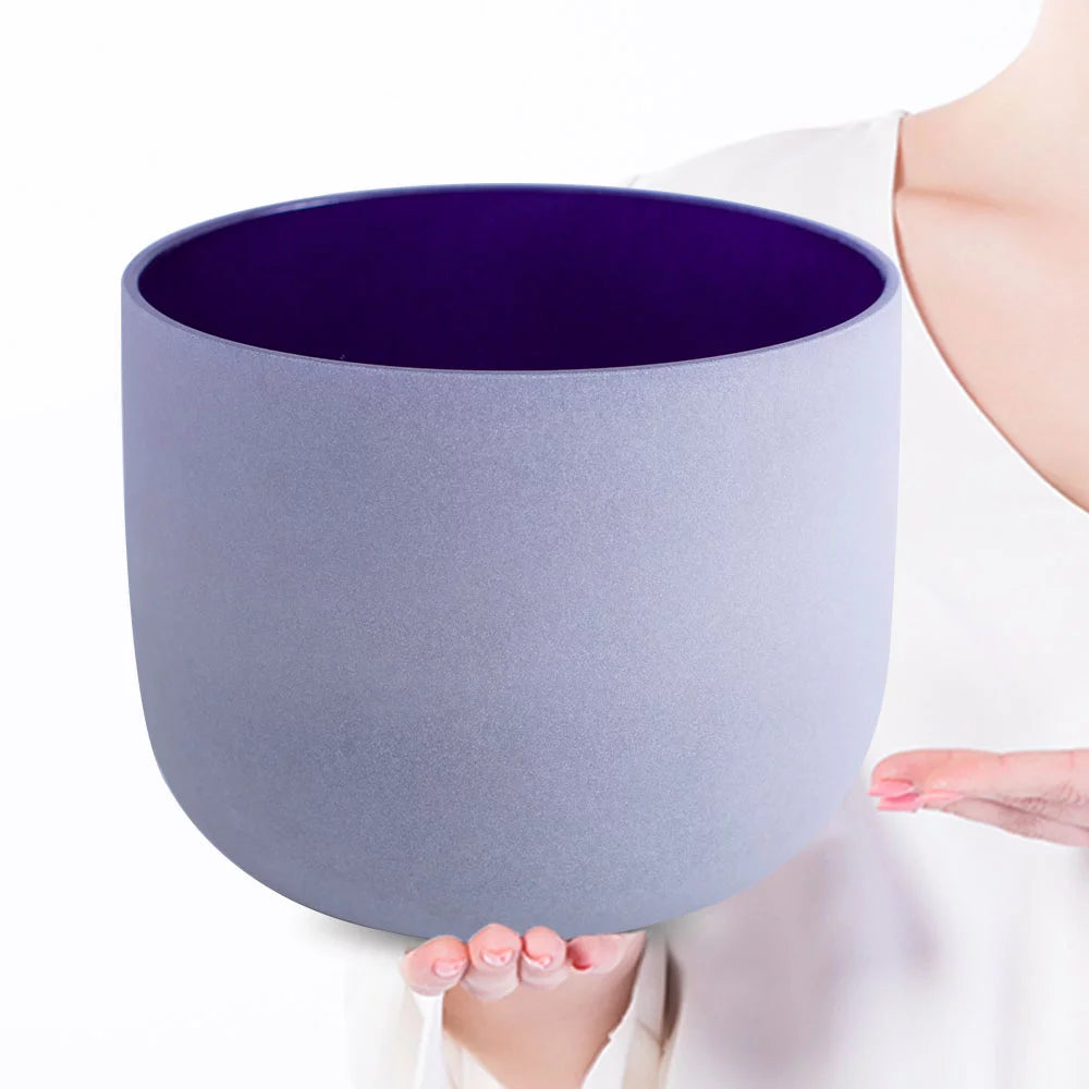 Indigo Quartz Frosted Crystal Singing Bowl 8 inch P113