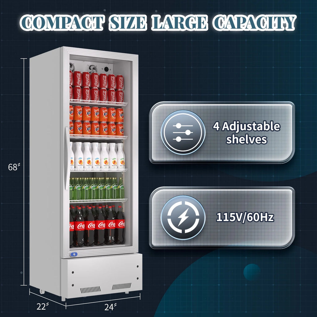 11 Cu.Ft Commercial Beverage Refrigerator with Lock and Wheels F8618