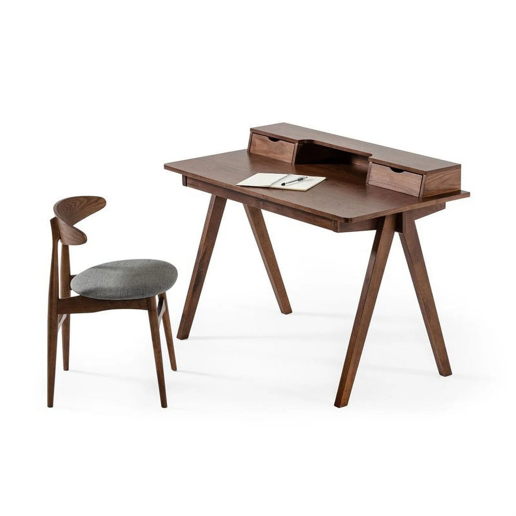 48" Rectangular Solid Wood Office Desk in Walnut Q400206