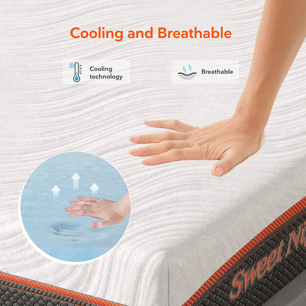 Twin Size Gel Memory Foam Pocket Spring Hybrid Mattress W1714