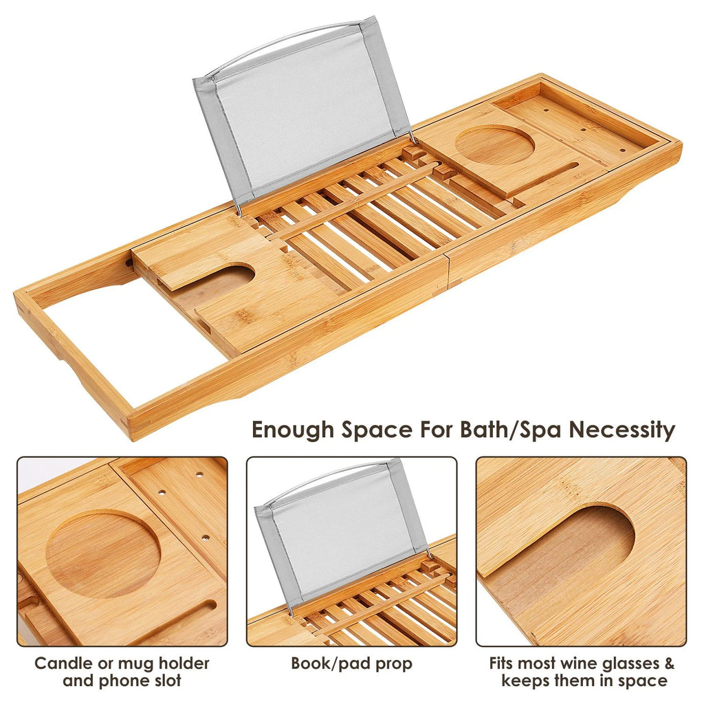 Bamboo Expandable Bathtub Tray D854220
