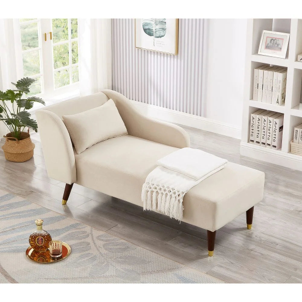Modern Upholstered Chaise Lounge with Removable Pillow Q332088