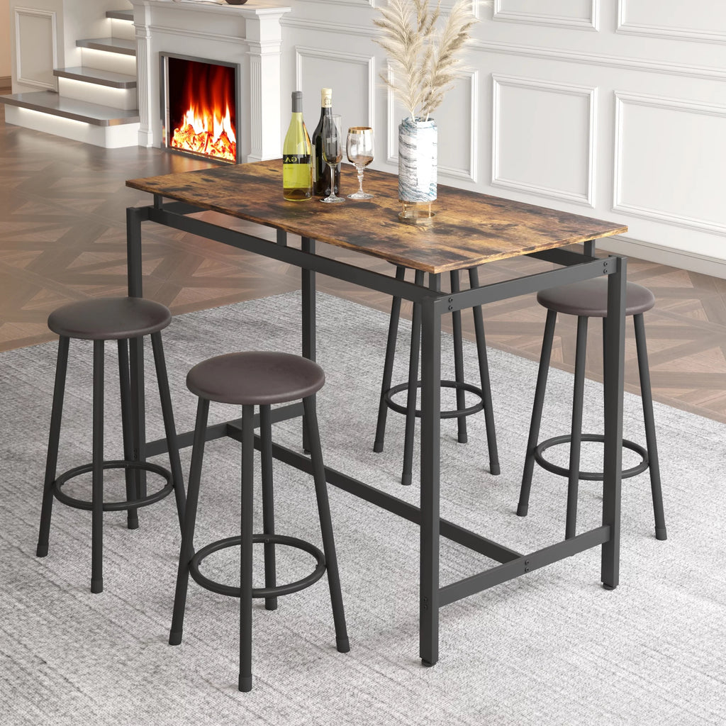 Bar Table Set with 4 Cushioned Stools L74110