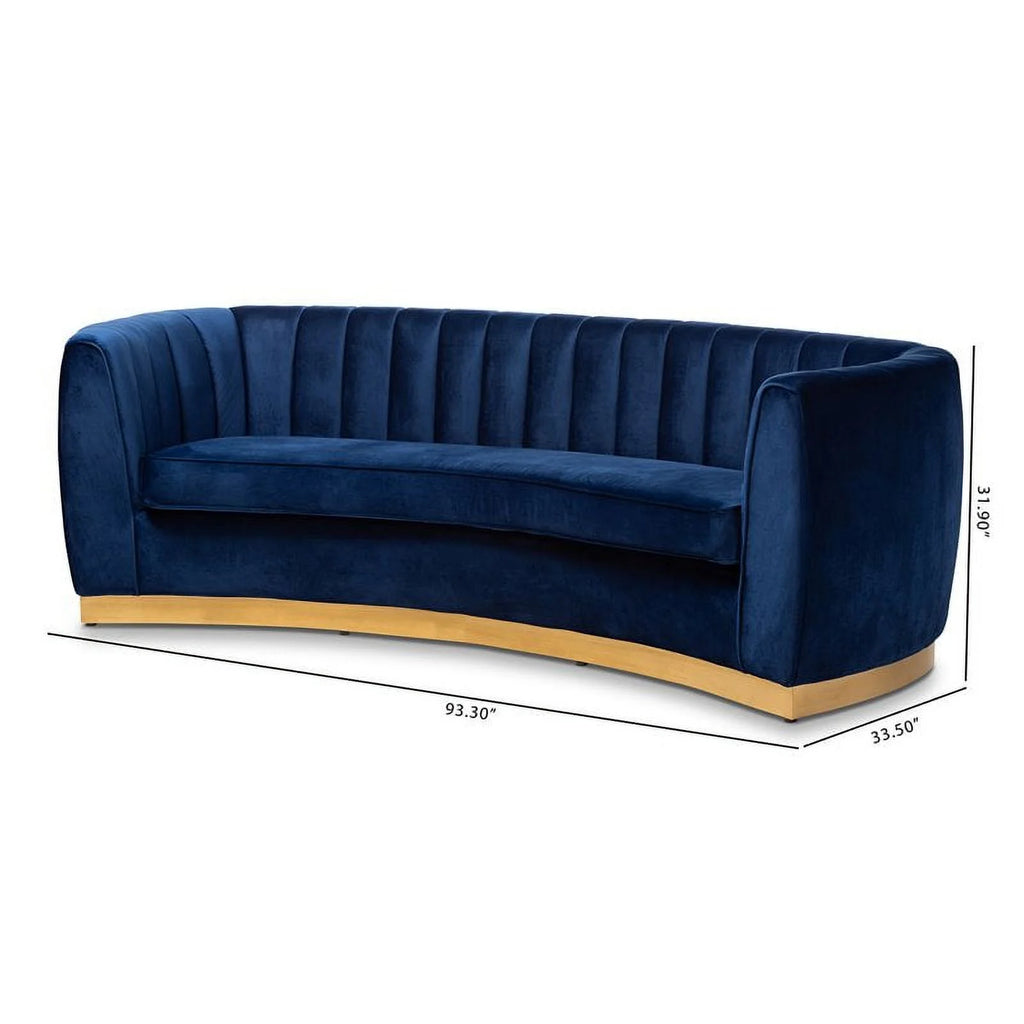 Mid-Century Velvet Upholstered Sofa O6243