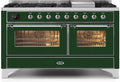 60 Dual Fuel Propane Gas Range Emerald Green Chrome Trim X408702