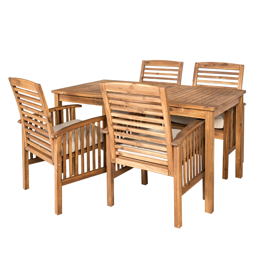 5-Piece Solid Wood Outdoor Patio Dining Set E4876