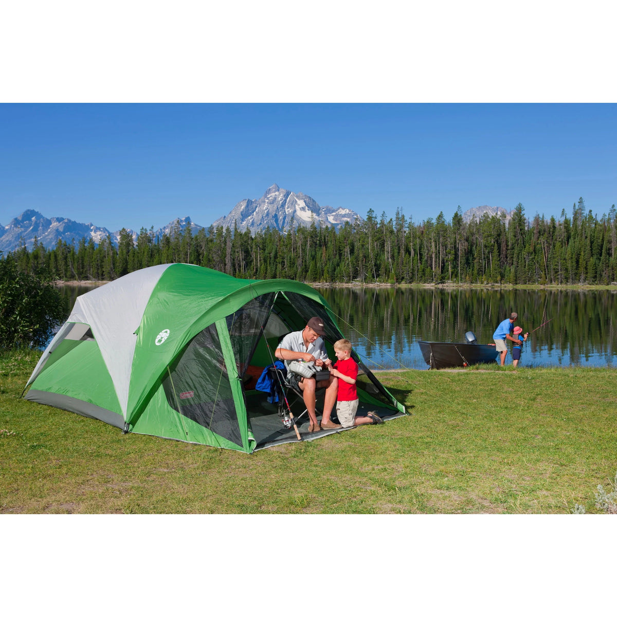 6-Person Dome Tent with Screen Room, Green E43053