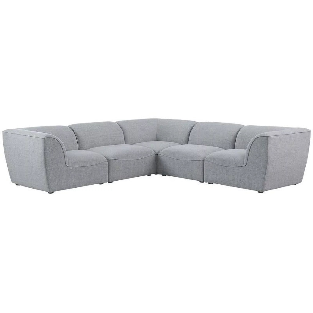 Grey Linen Textured Modular Sectional T26844