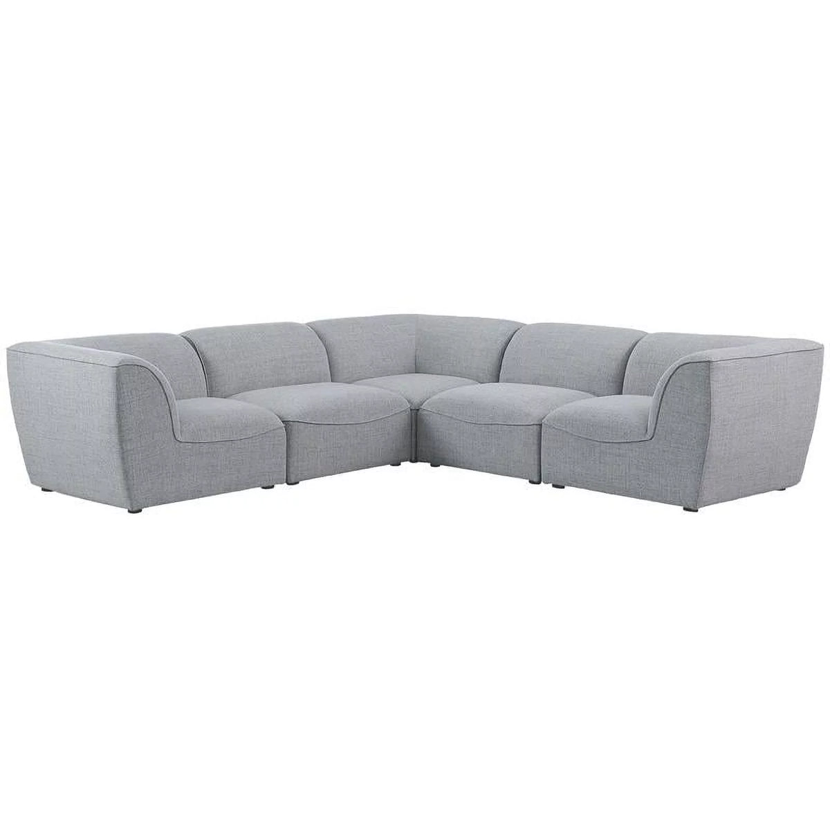 Grey Linen Textured Modular Sectional T26844