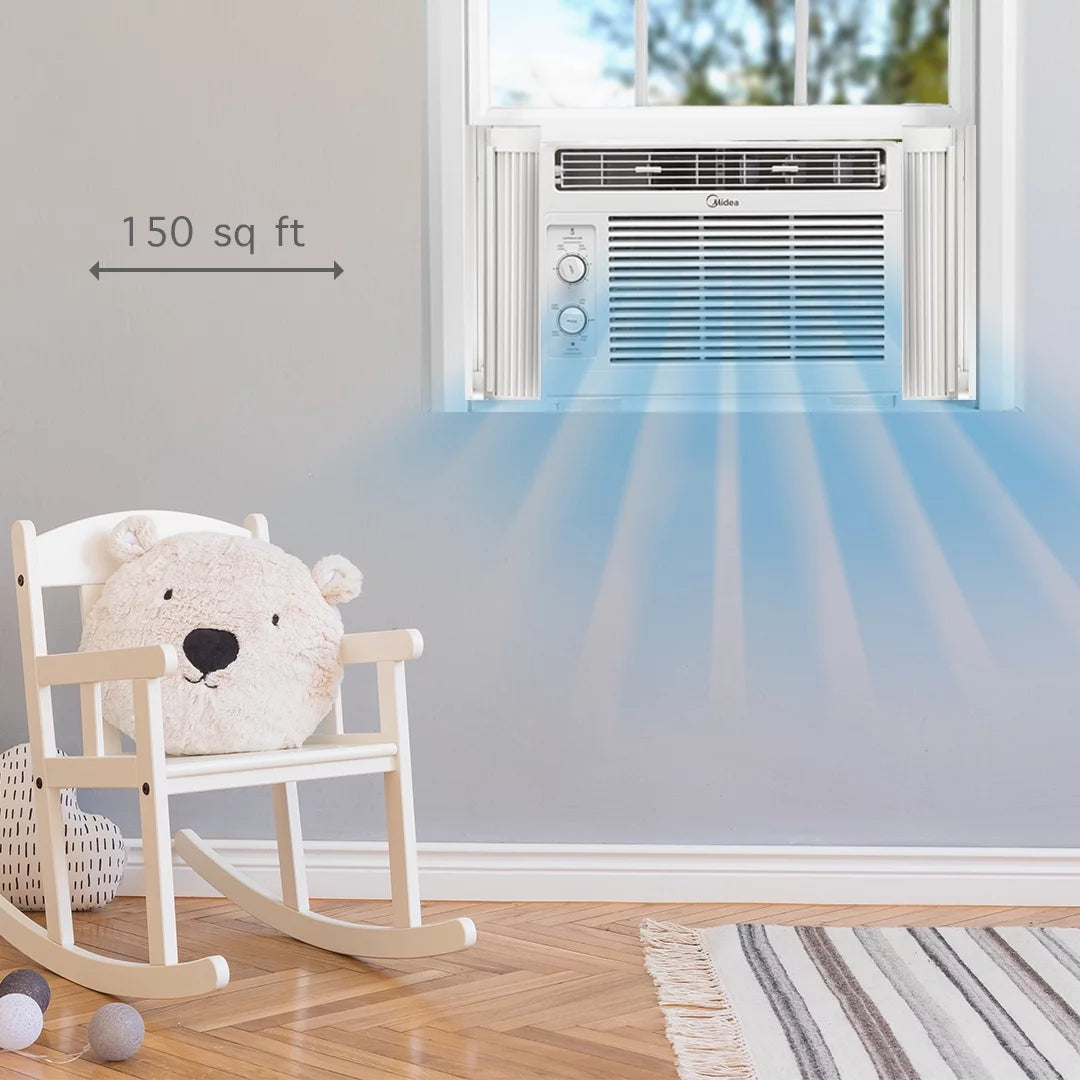 5,000 BTU 150 Sq ft Mechanical Window Air Conditioner, White F331880