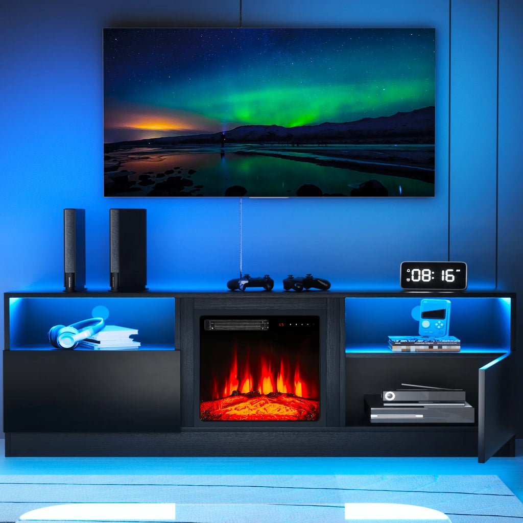 65 Fireplace TV Stand with Electric Fireplace J477094
