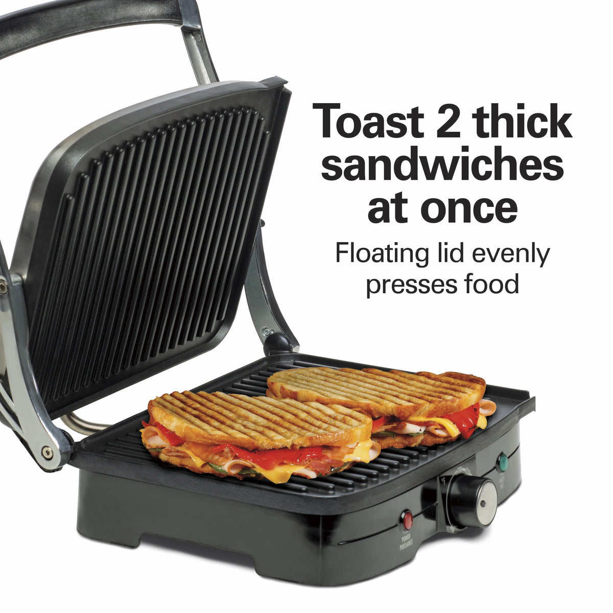Indoor Grill with Panini Press 2 in 1 Nonstick Stainless Steel L54158
