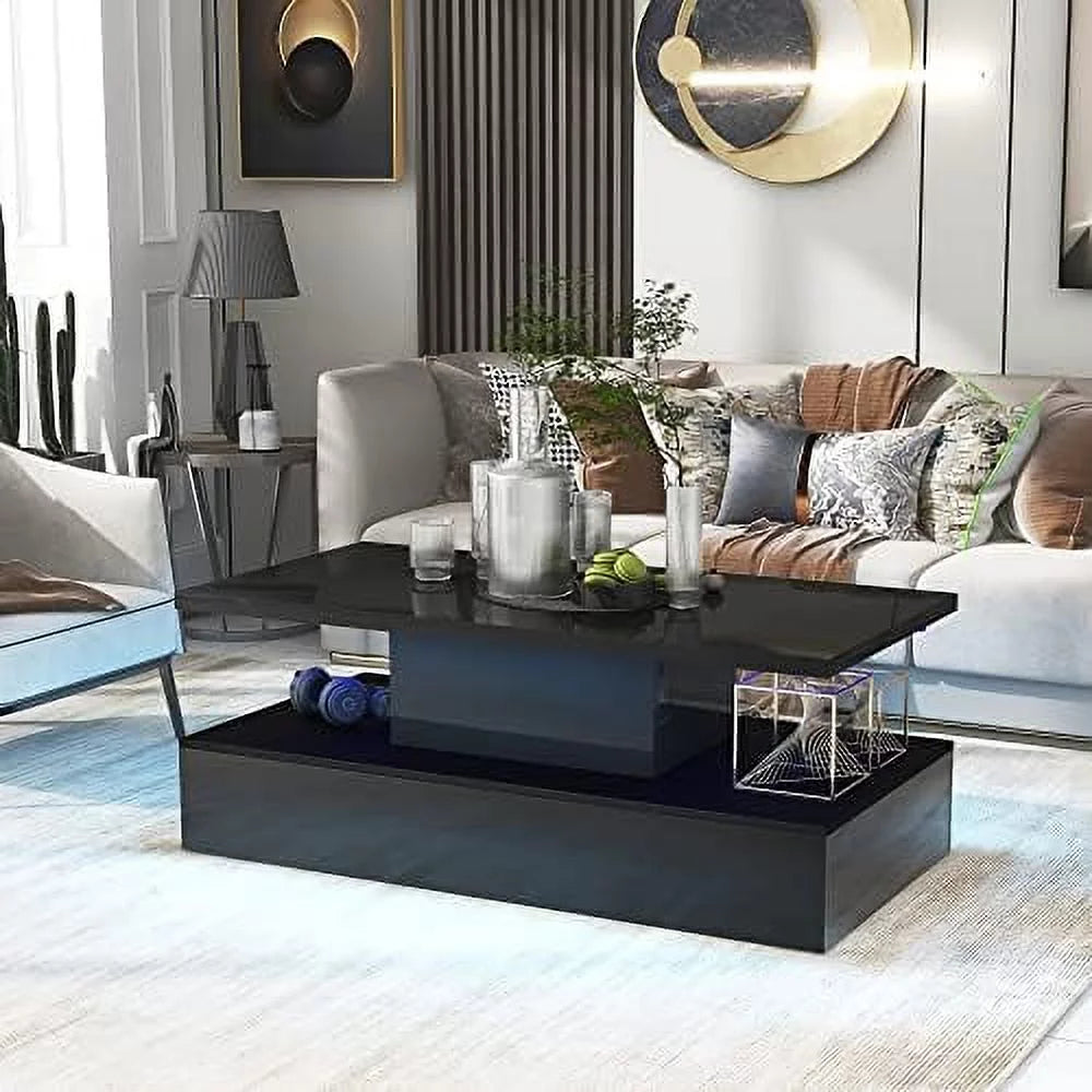 Modern High Glossy LED Coffee Table with 16 Colors Lights D554