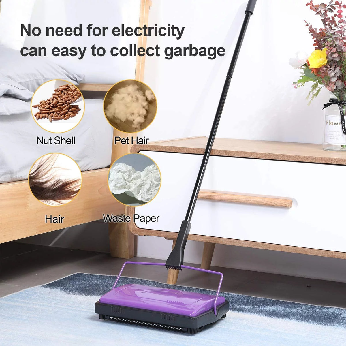 Carpet Sweeper Cleaner with Brush Purple X975