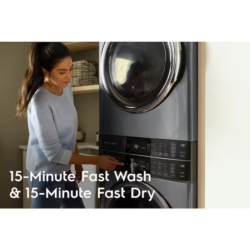 4.5 cu. ft. Washer and 8.0 cu. ft. Electric Dryer Laundry Tower in White L237