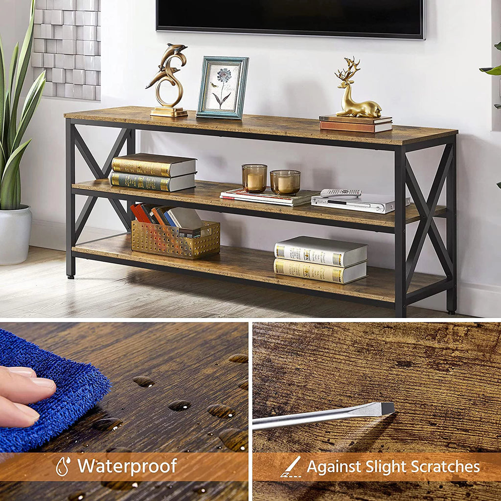 Rustic Brown 63 Inch 3 Tiers TV Stand T13147