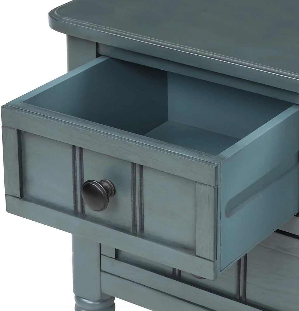 Narrow Console Table with Three Storage Drawers and Bottom Shelf P213