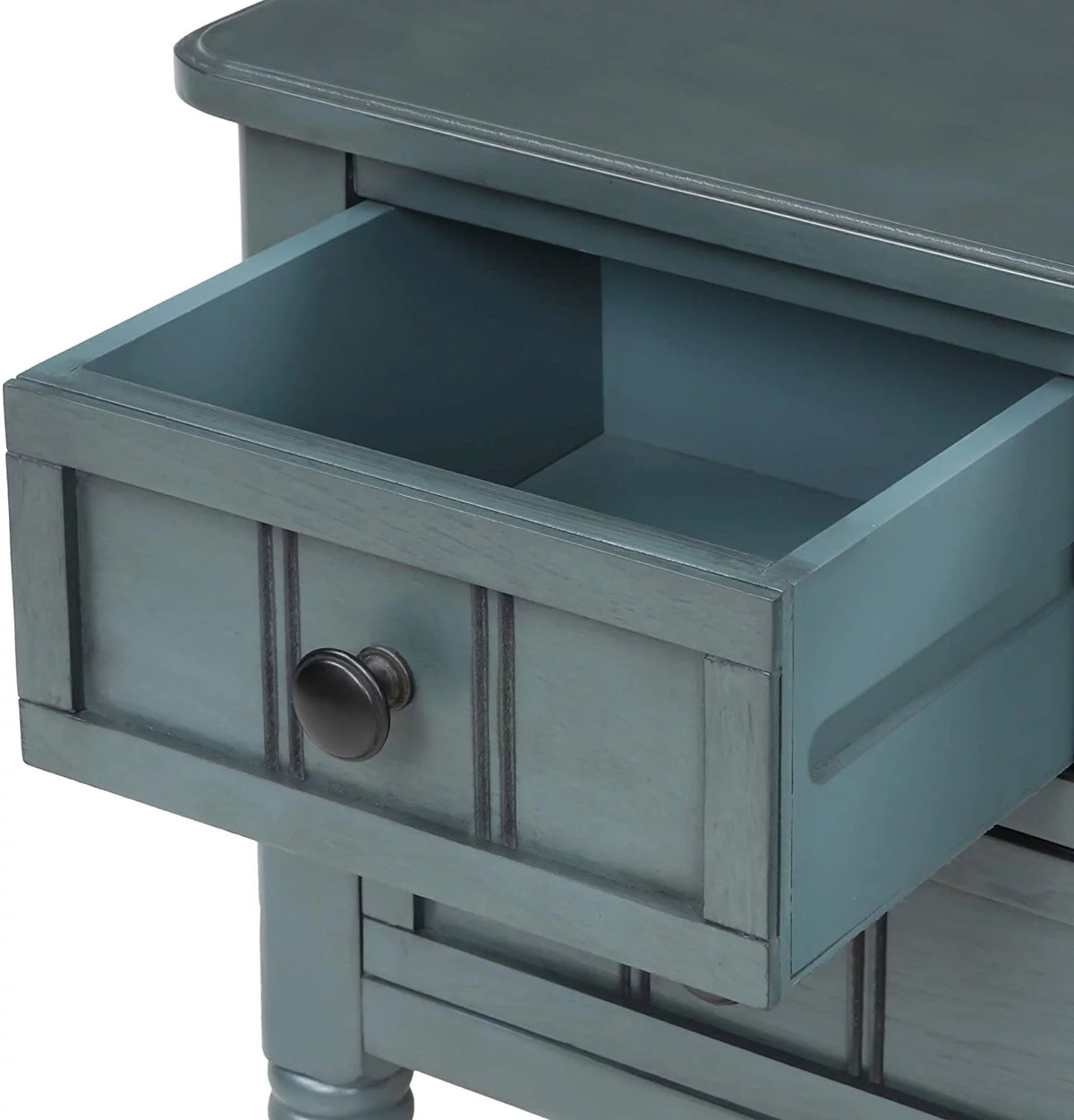 Narrow Console Table with Three Storage Drawers and Bottom Shelf P213