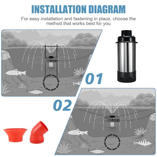 1HP 110V Stainless Steel Floating Pond Fountain Aerator N932