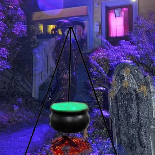 Large Plastic Witches Cauldron on Tripod with Light R999916