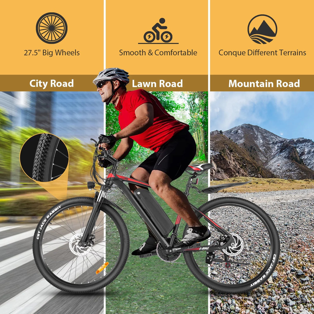 500W 21-Speed 27.5" Electric Mountain Bike D2994
