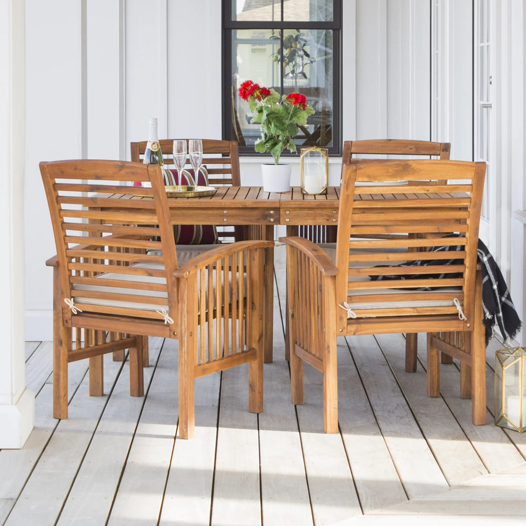 5-Piece Solid Wood Outdoor Patio Dining Set E4876
