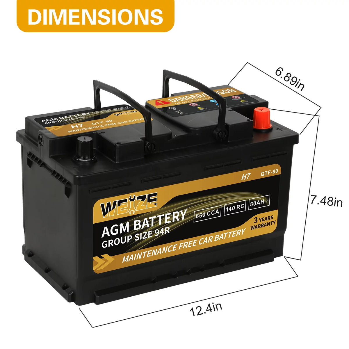 12v 70ah H6 Automotive Battery Q8188