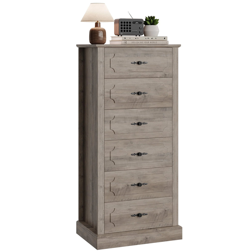 White 6 Drawer Wood Dresser F389237