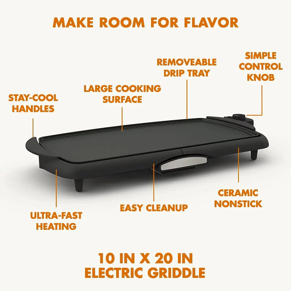 20-Inch Nonstick Ceramic Electric Griddle S469