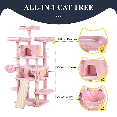68 Inches Light Grey Cat Tree F12638
