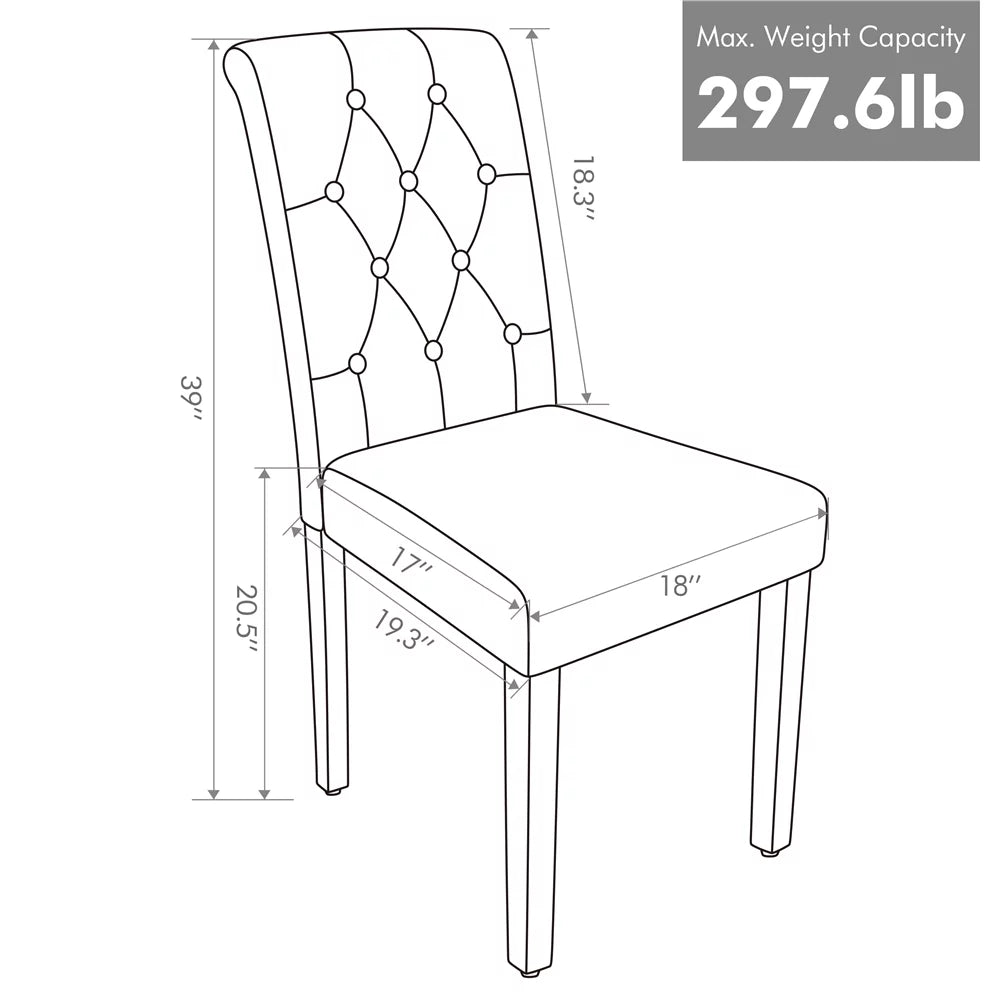 Faux Leather Dining Chairs with Wood Legs Set of 6 Gray P19668